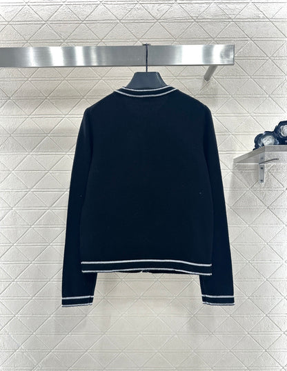 Striped border cardigan