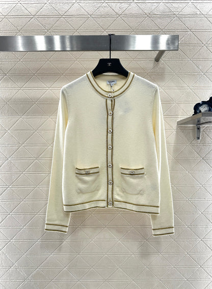 Striped border cardigan