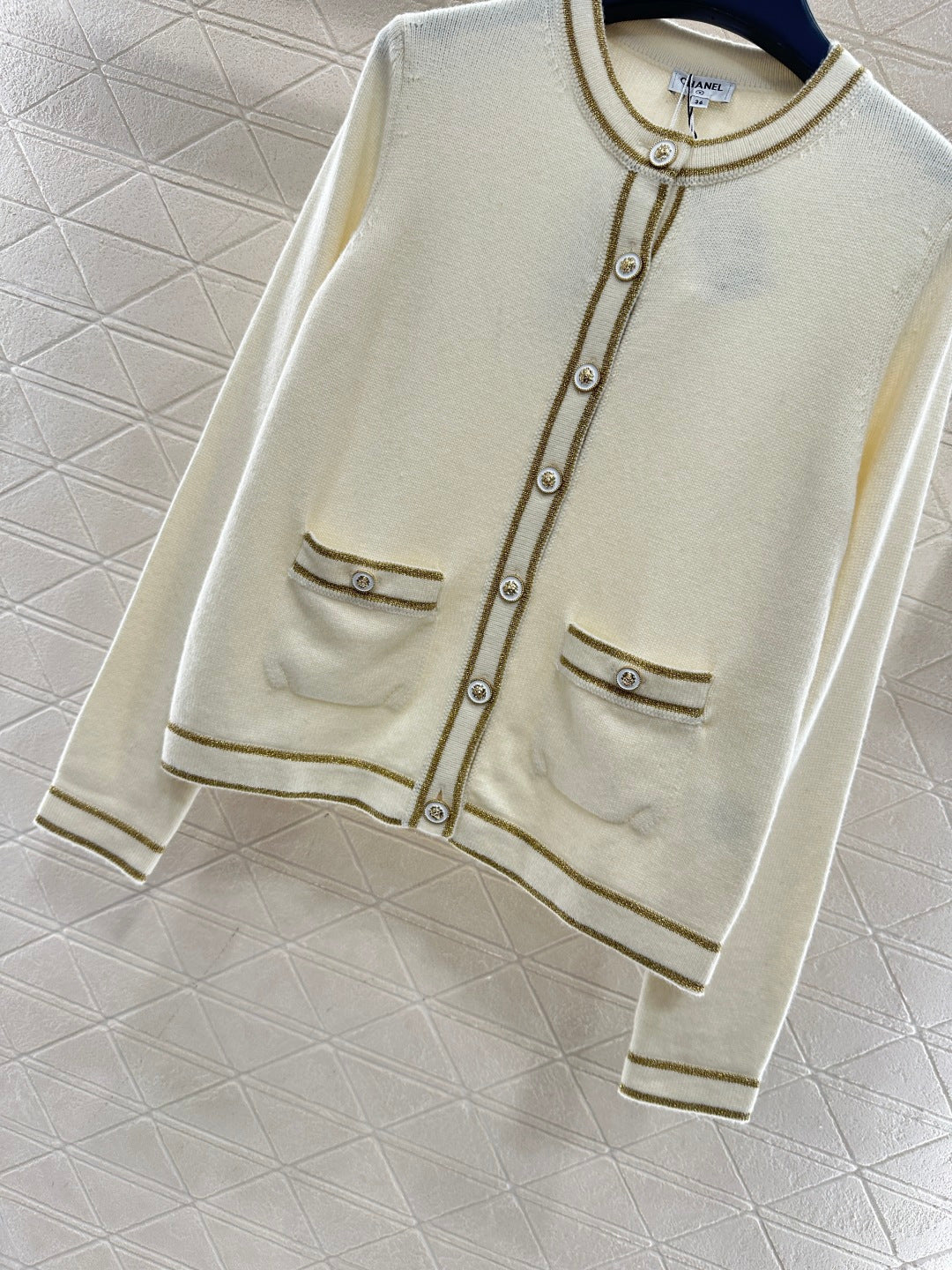 Striped border cardigan