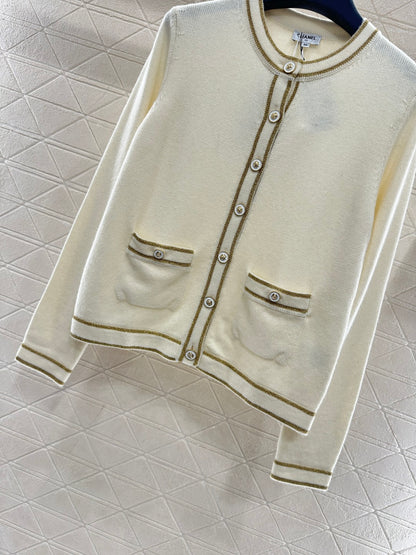 Striped border cardigan