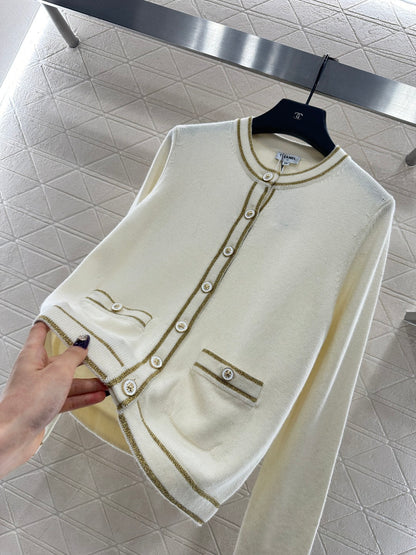 Striped border cardigan