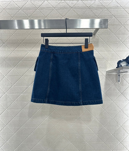 Laser denim skirt