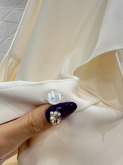 Bow ribbon wide sleeved shirt