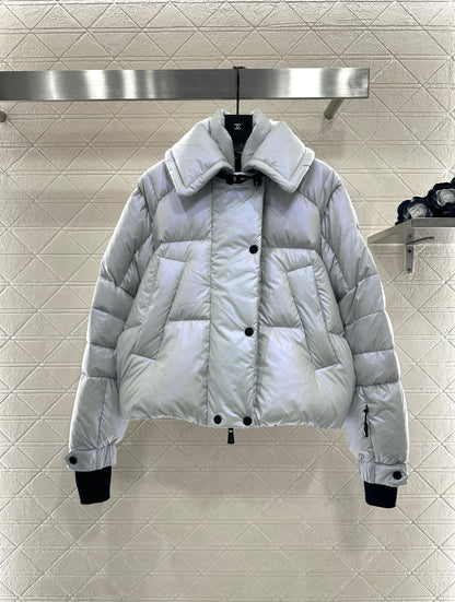Flip collar jacket, reflective down jacket