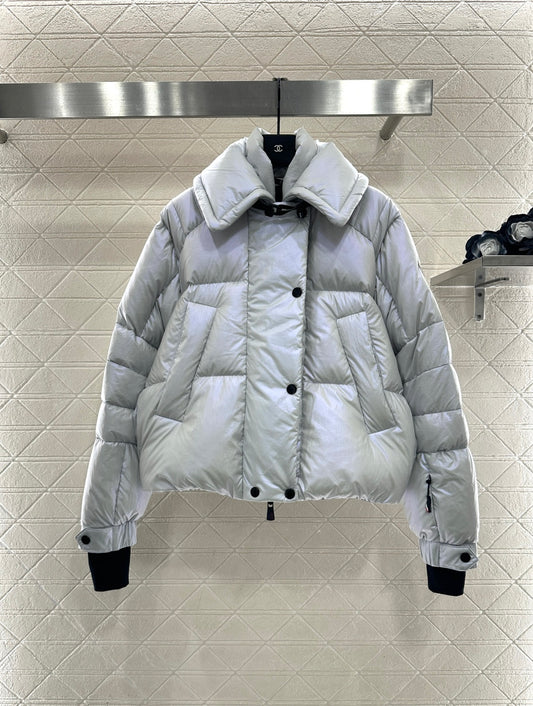 Flip collar jacket, reflective down jacket