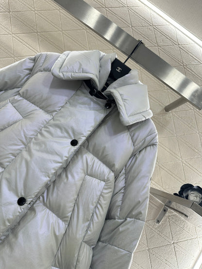 Flip collar jacket, reflective down jacket