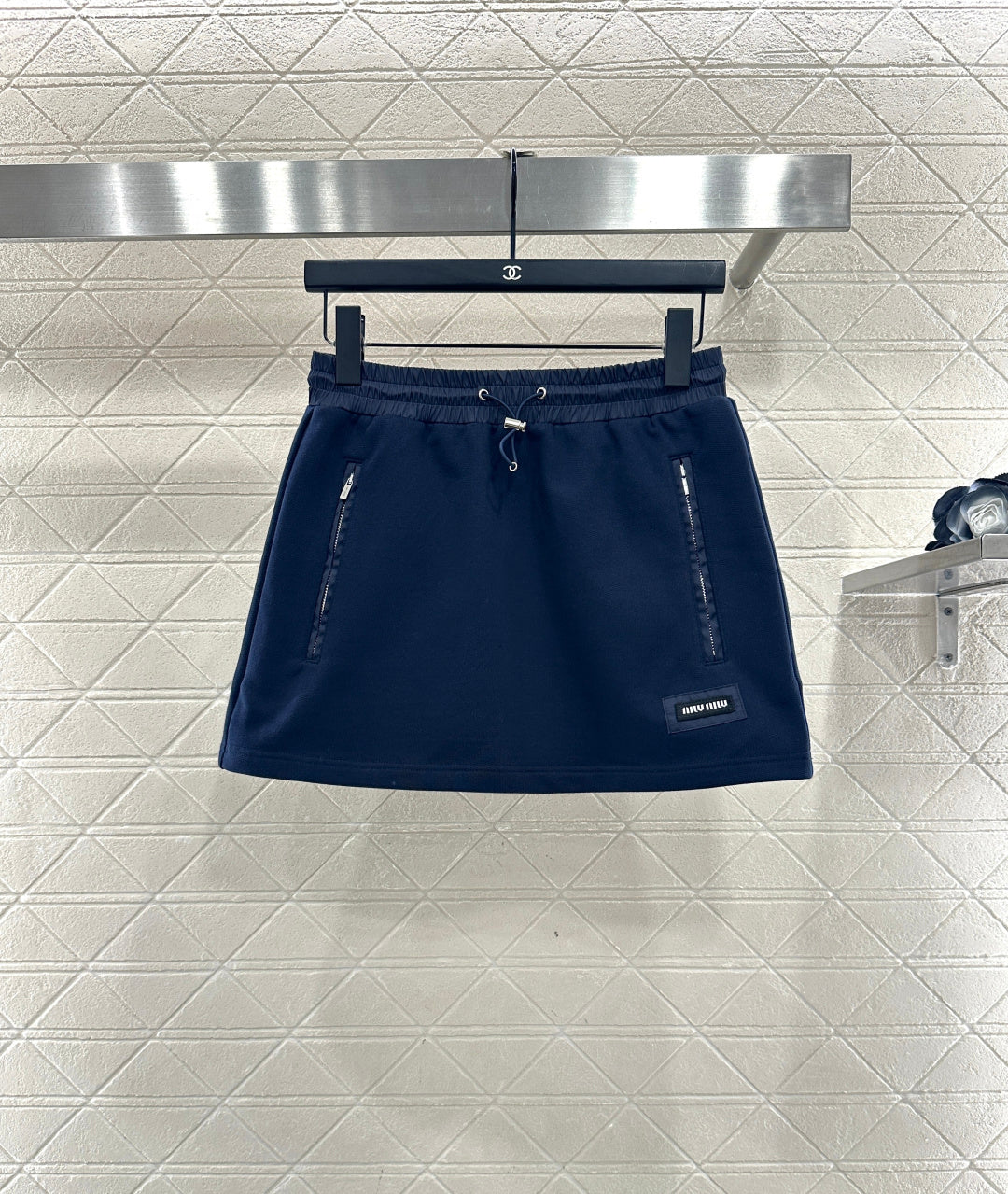 Zipper drawstring skirt