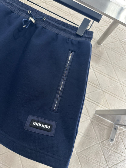 Zipper drawstring skirt