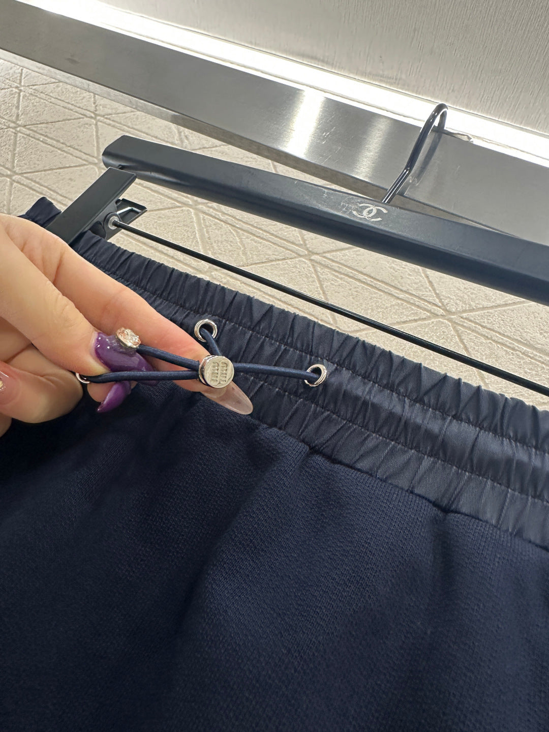 Zipper drawstring skirt