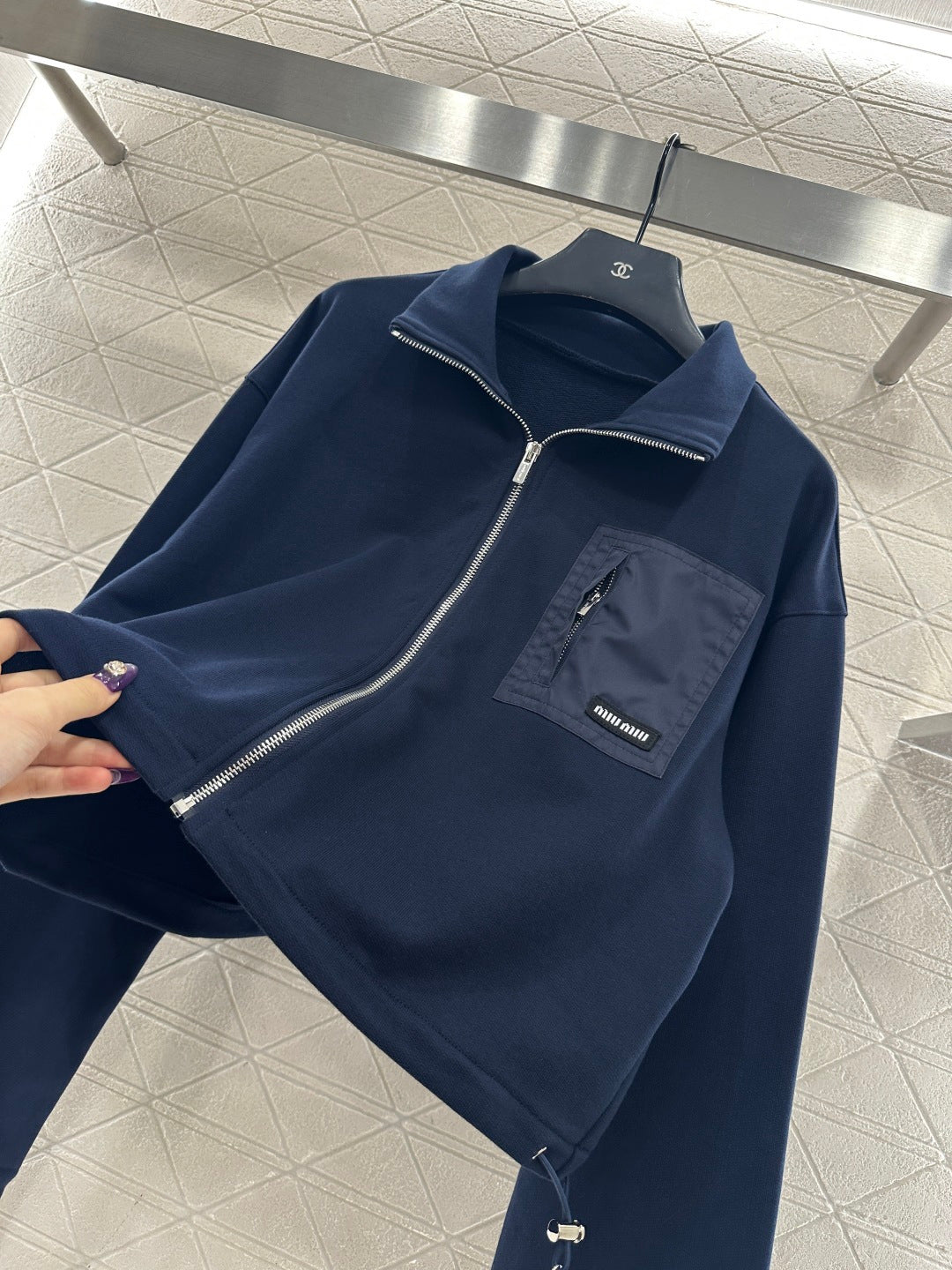 Zipper drawstring skirt