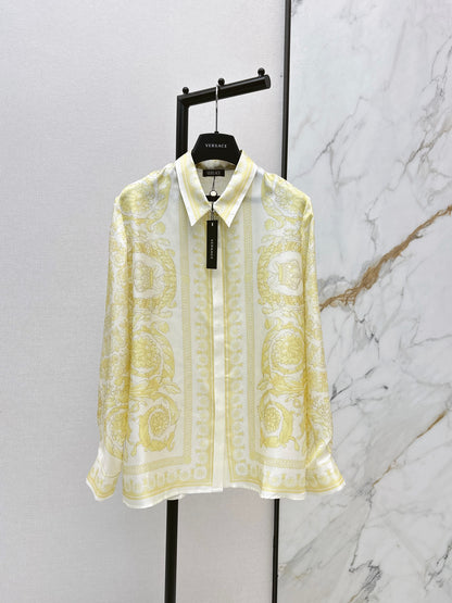 Baroque positioning printed silk shirt