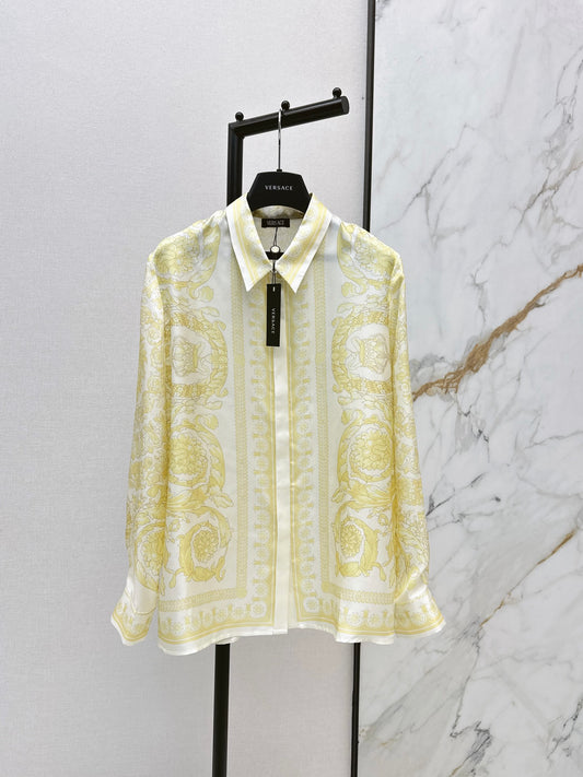 Baroque positioning printed silk shirt
