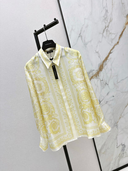 Baroque positioning printed silk shirt