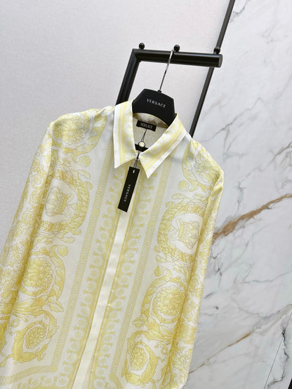 Baroque positioning printed silk shirt