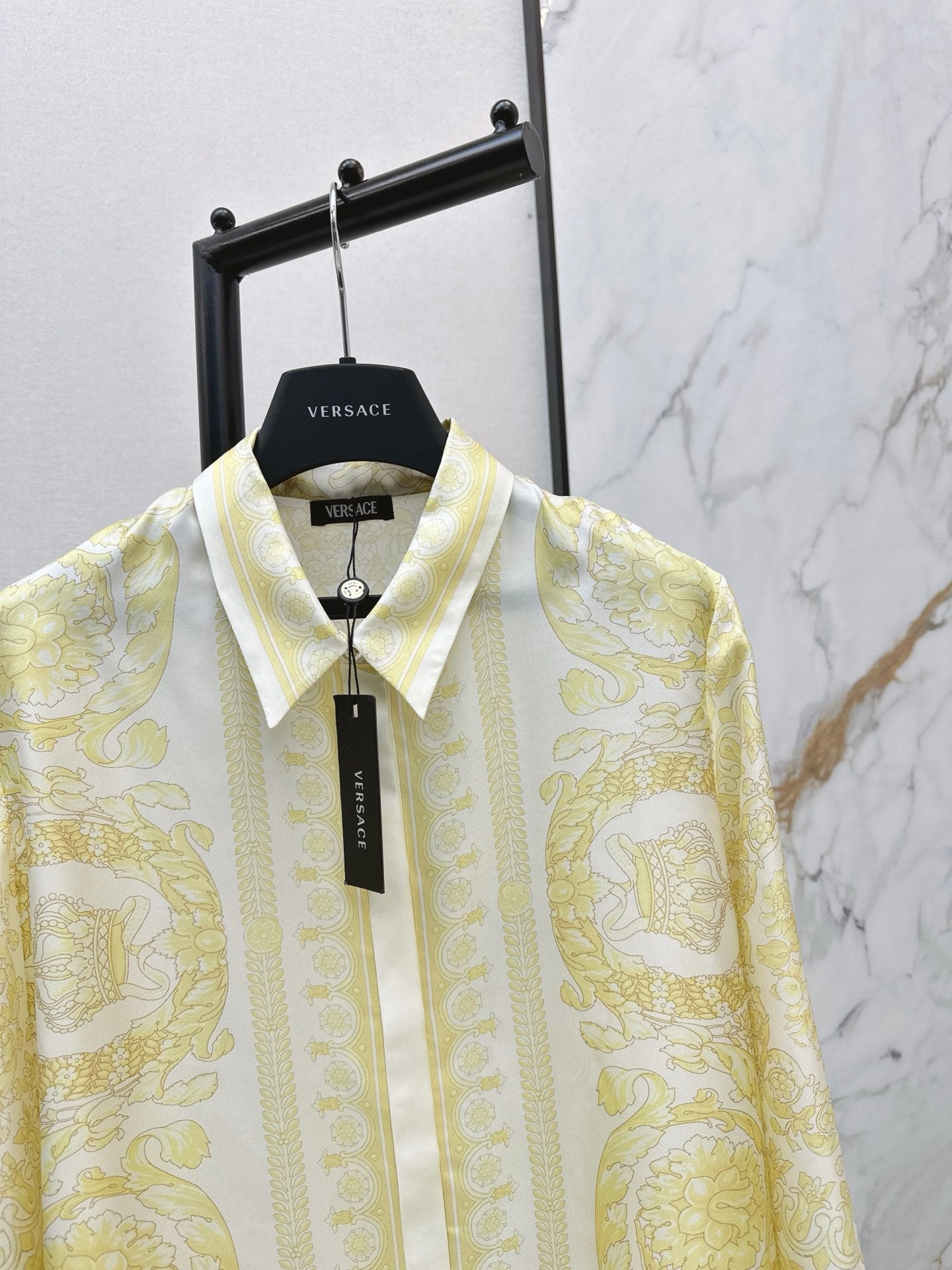 Baroque positioning printed silk shirt