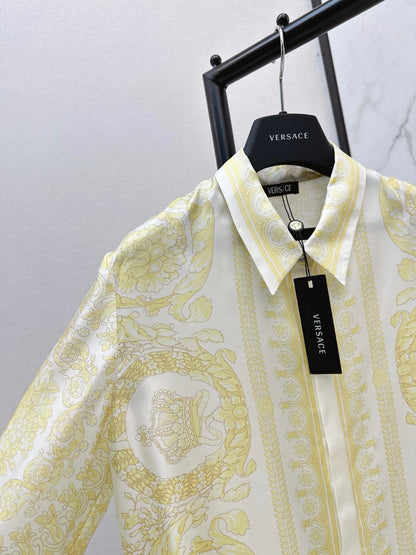 Baroque positioning printed silk shirt