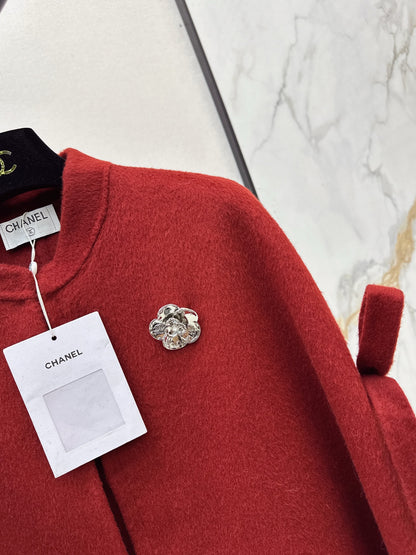 Double bow decoration cloak coat