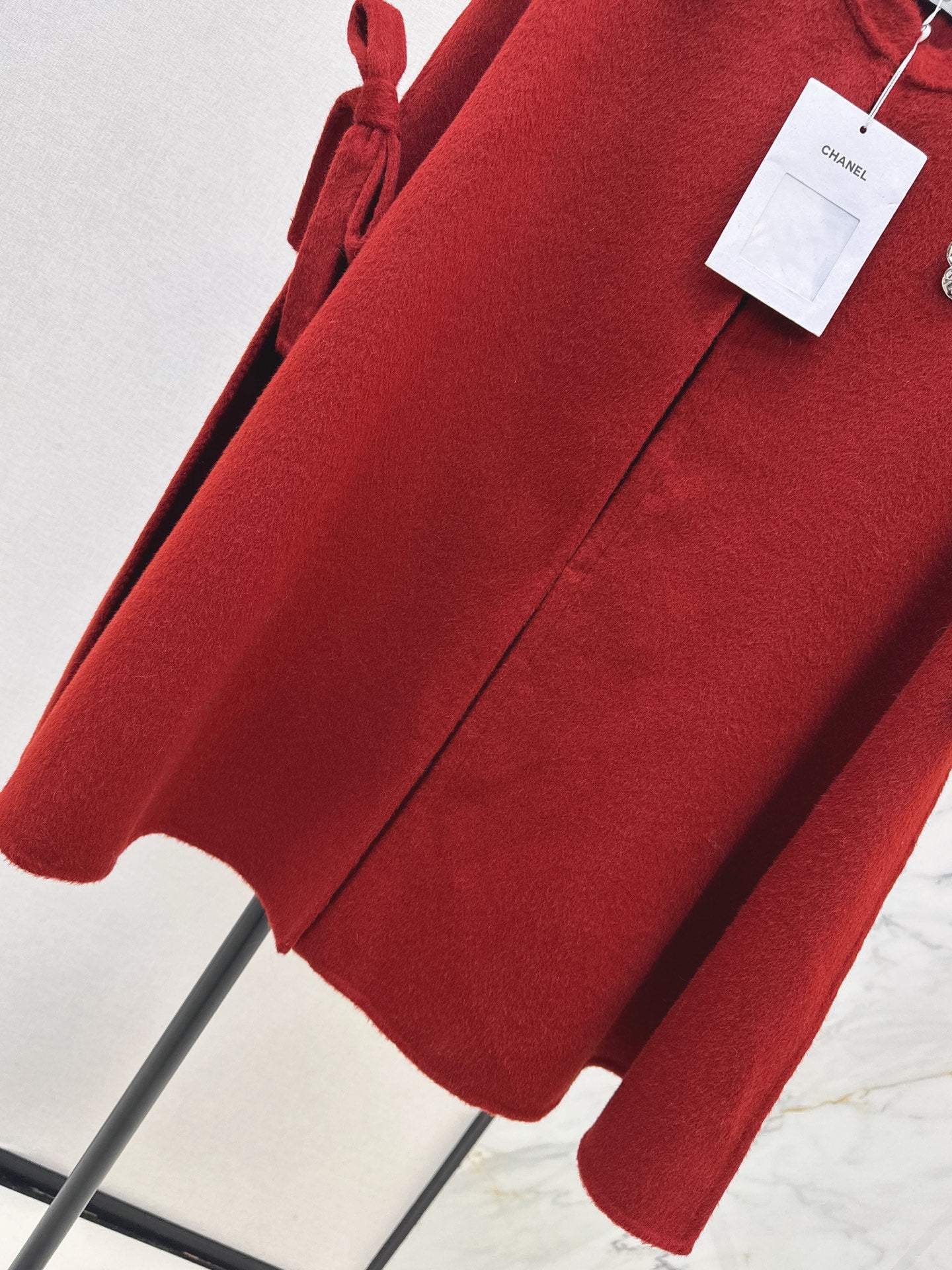 Double bow decoration cloak coat