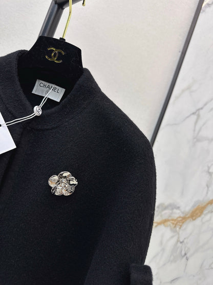 Double bow decoration cloak coat