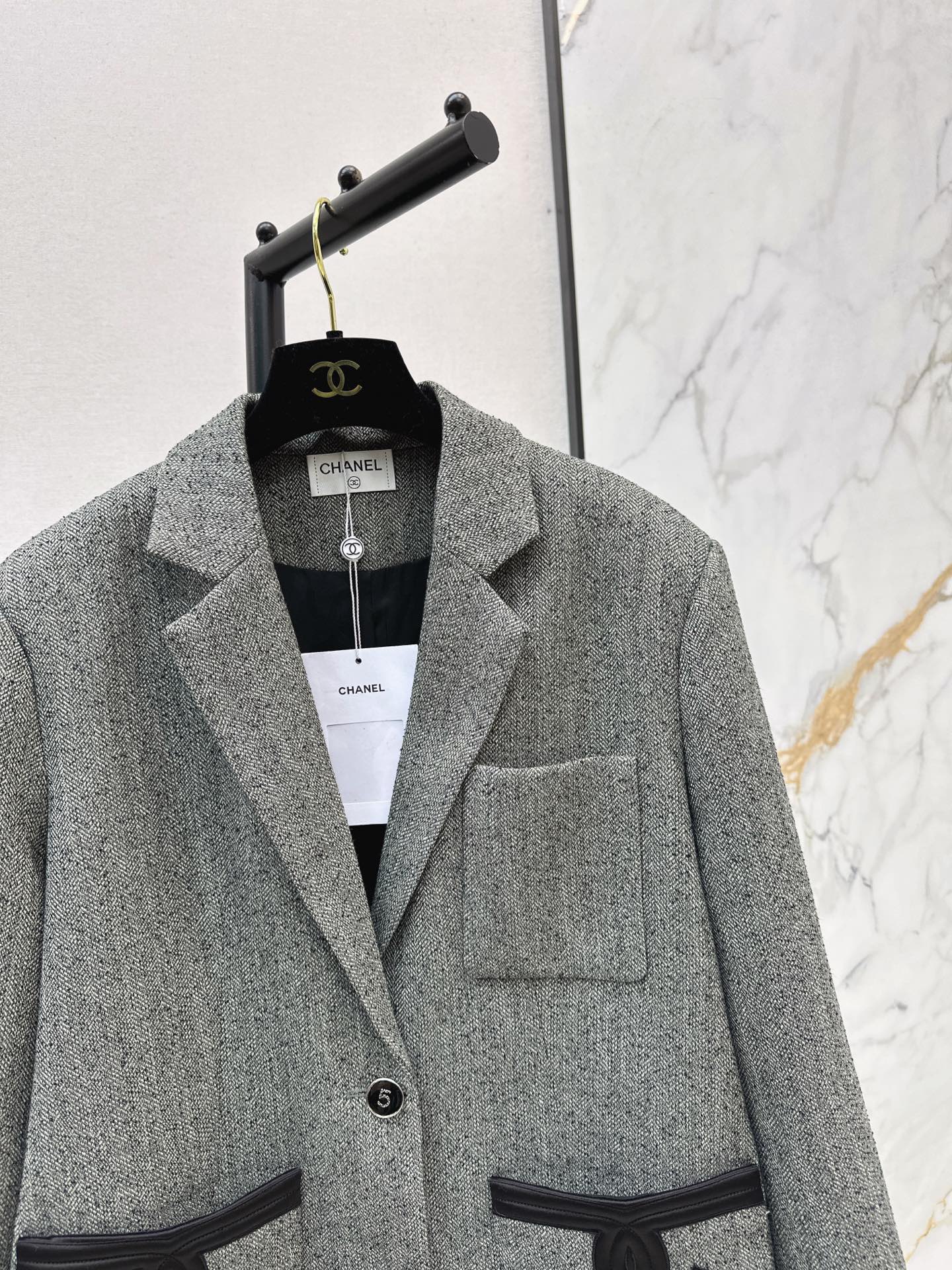 Double C patchwork embroidered suit jacket