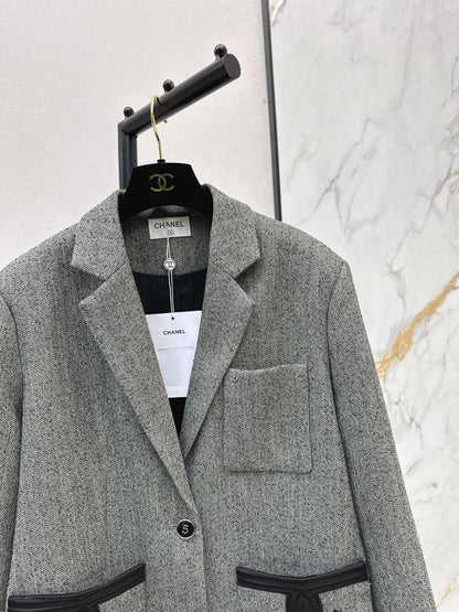 Double C patchwork embroidered suit jacket