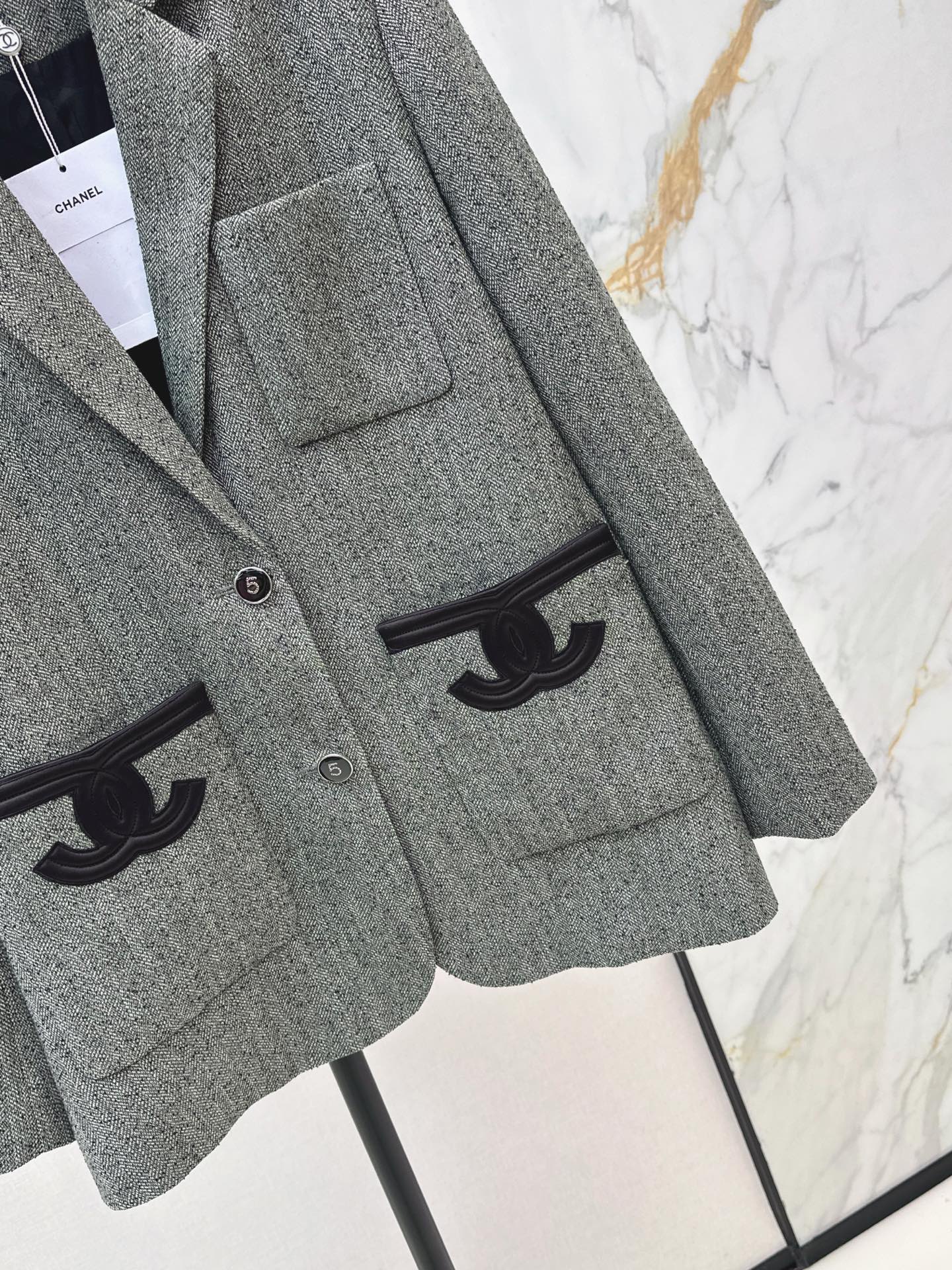 Double C patchwork embroidered suit jacket