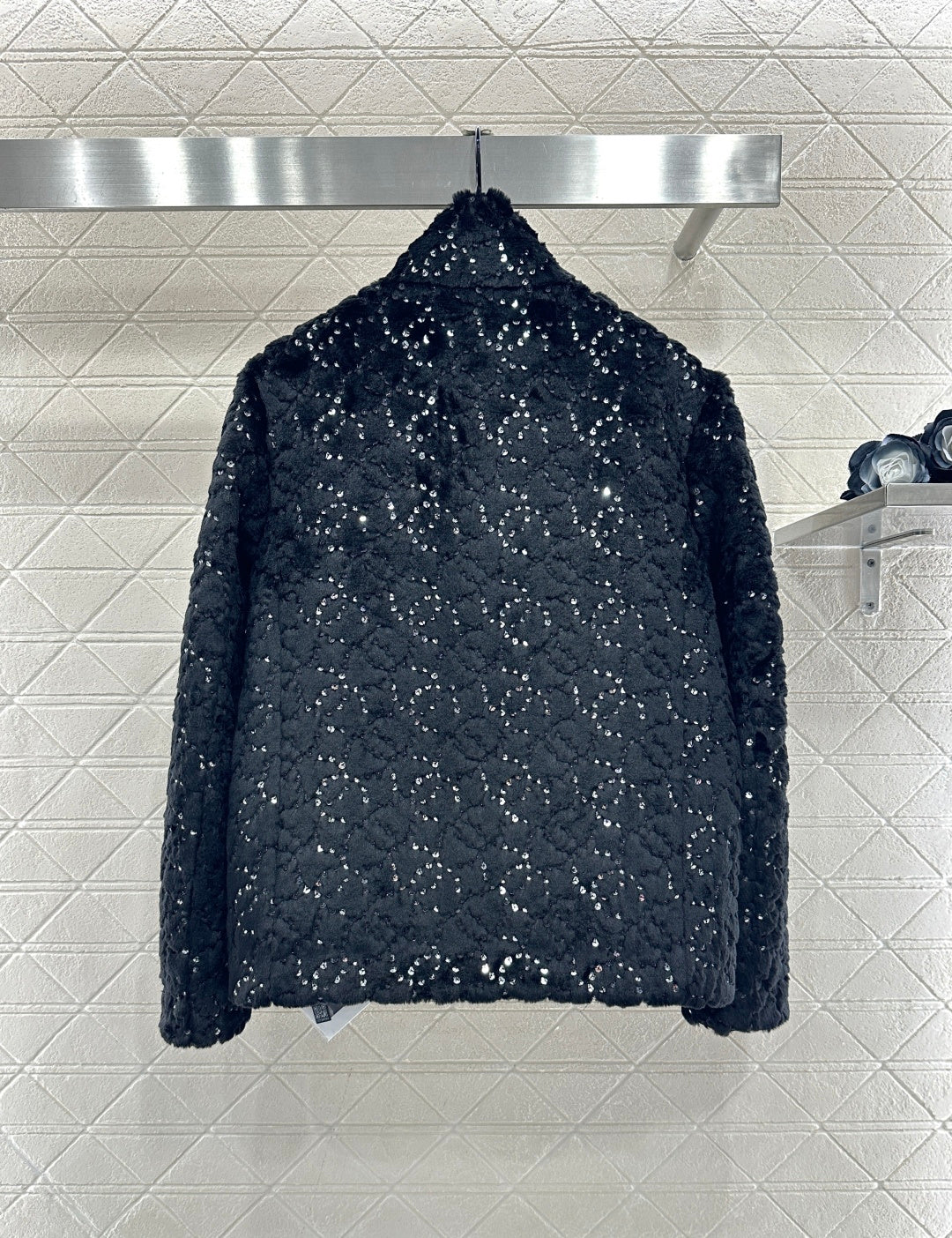 Stand up collar zipper fur cotton coat jacket