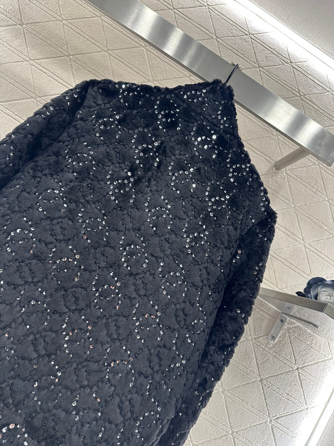 Stand up collar zipper fur cotton coat jacket