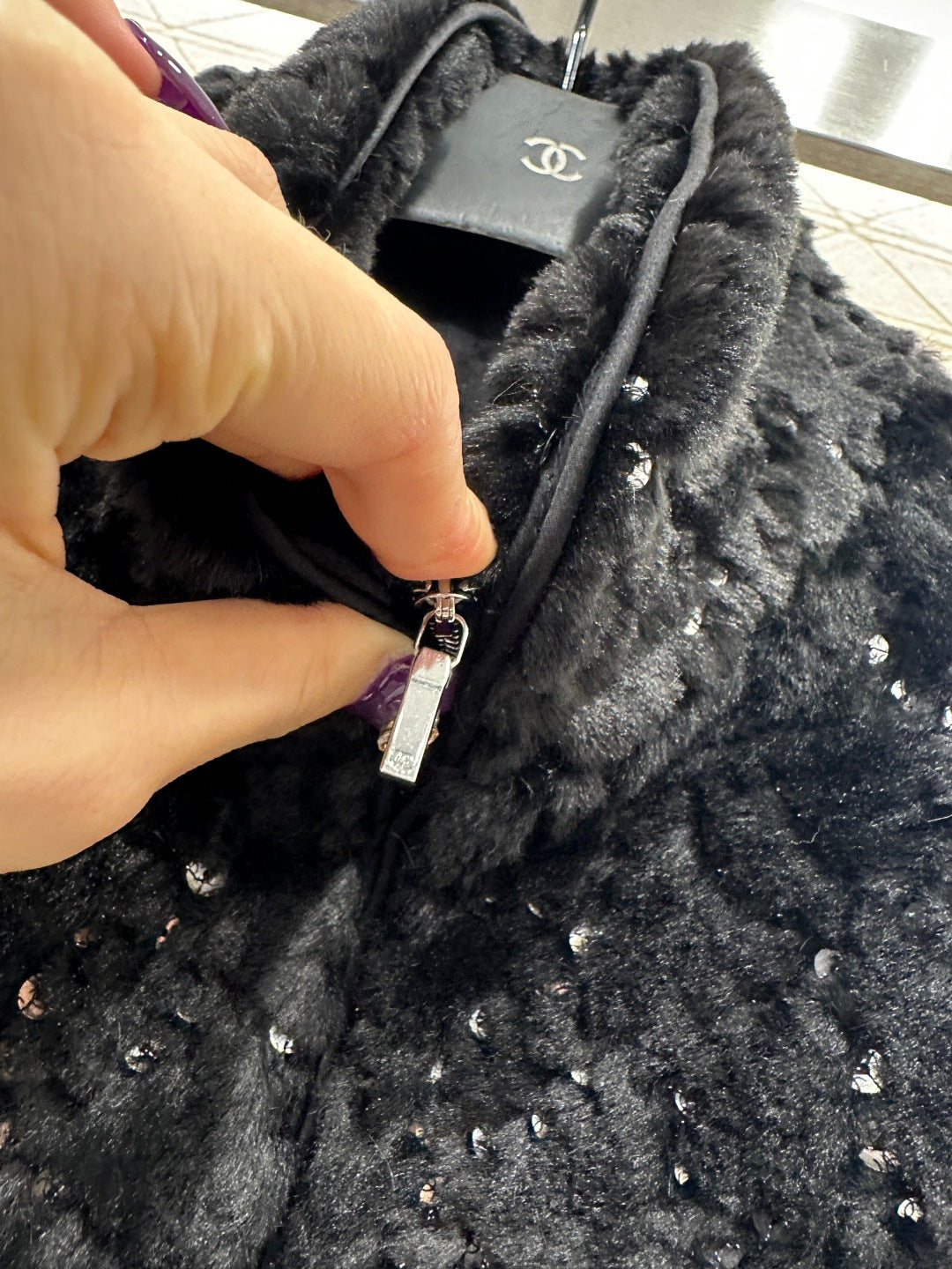 Stand up collar zipper fur cotton coat jacket