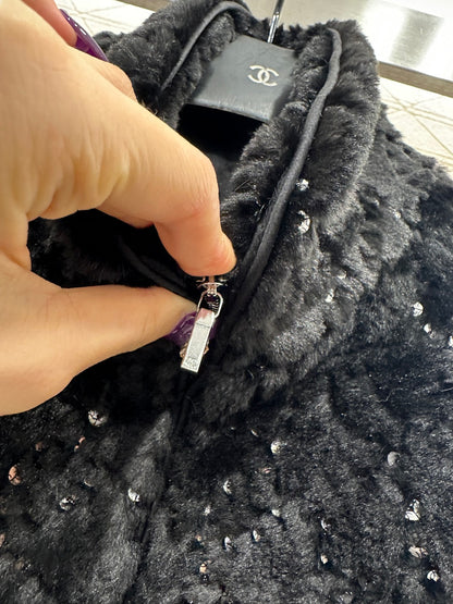 Stand up collar zipper fur cotton coat jacket