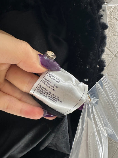 Stand up collar zipper fur cotton coat jacket