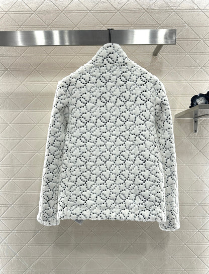 Stand up collar zipper fur cotton coat jacket