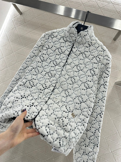 Stand up collar zipper fur cotton coat jacket