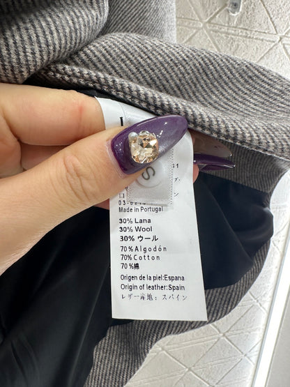 Splicing velvet collar belt suit jacket