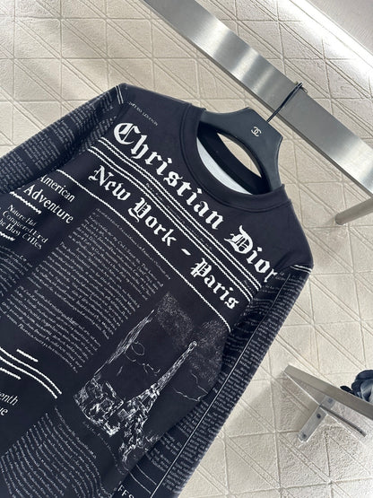 Round neck floral print base shirt