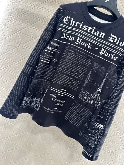 Round neck floral print base shirt