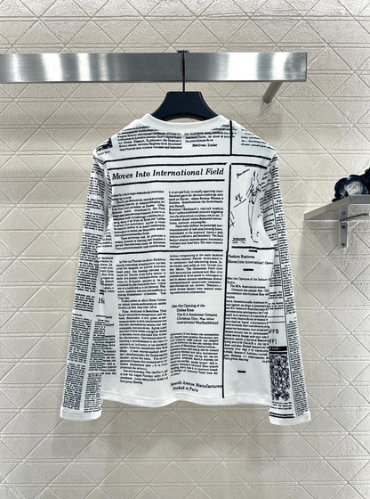 Round neck floral print base shirt