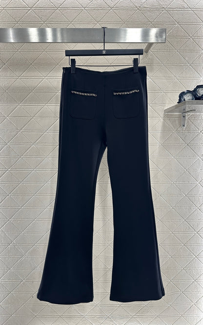 Micro zipper retro elastic pants