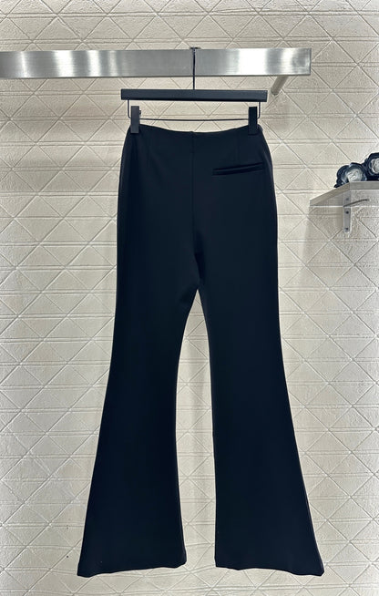 Micro zipper retro elastic pants