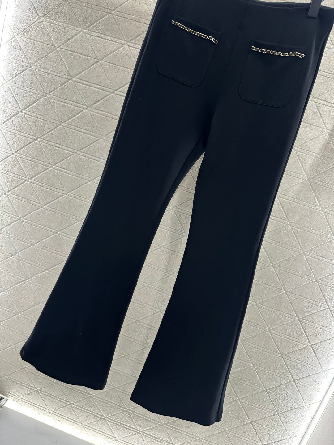 Micro zipper retro elastic pants