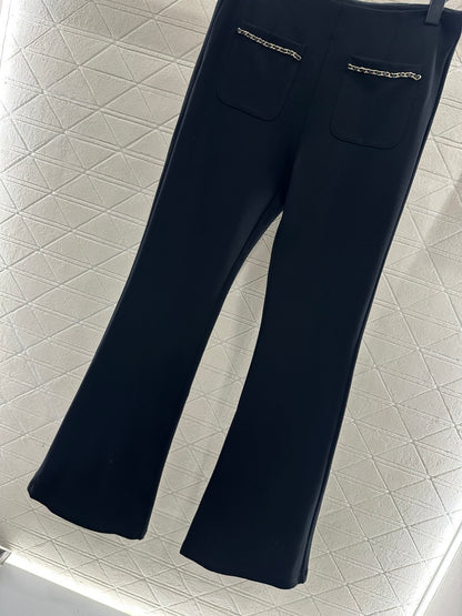 Micro zipper retro elastic pants