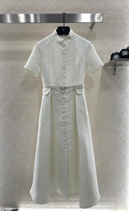 Pleated waistband dress