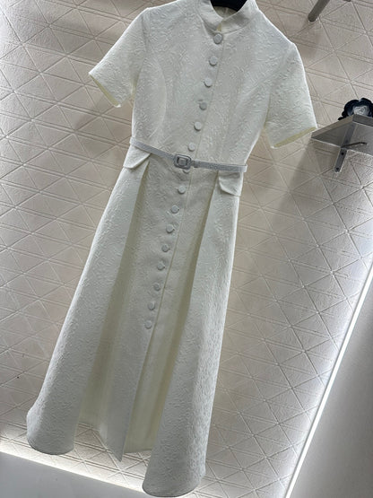 Pleated waistband dress