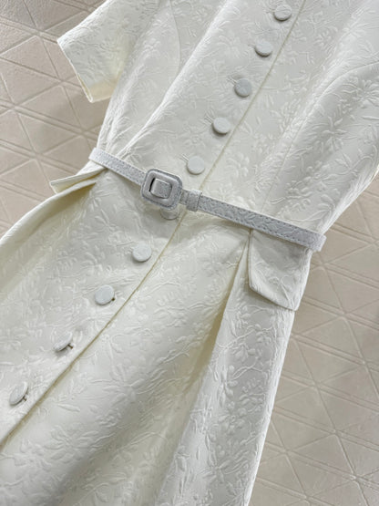 Pleated waistband dress