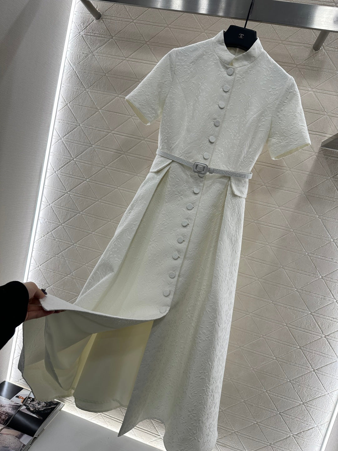 Pleated waistband dress