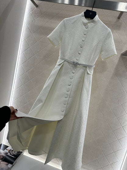 Pleated waistband dress