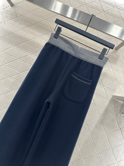 Drawstring wide leg pants