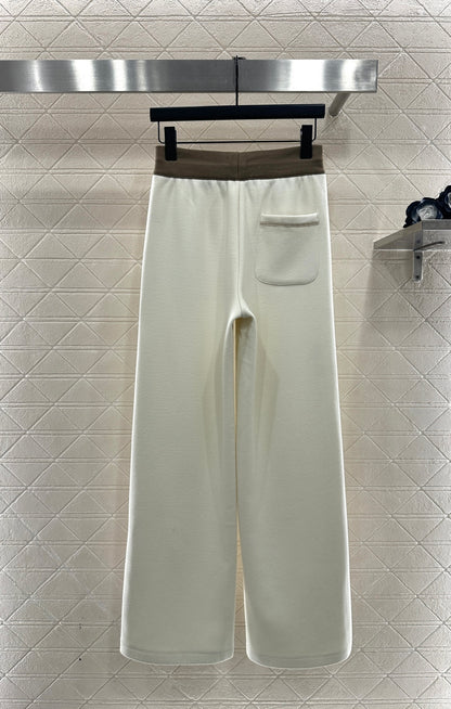 Drawstring wide leg pants