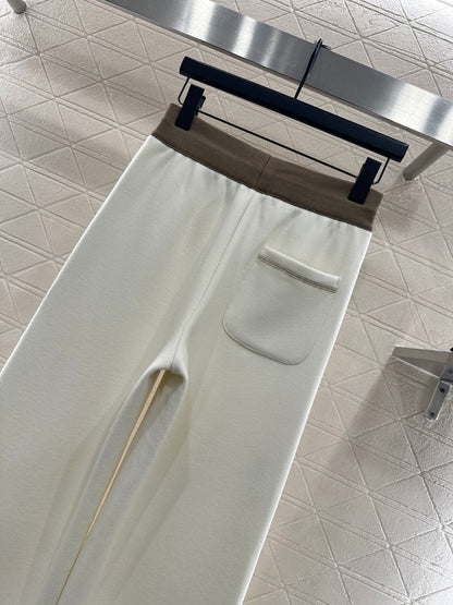 Drawstring wide leg pants