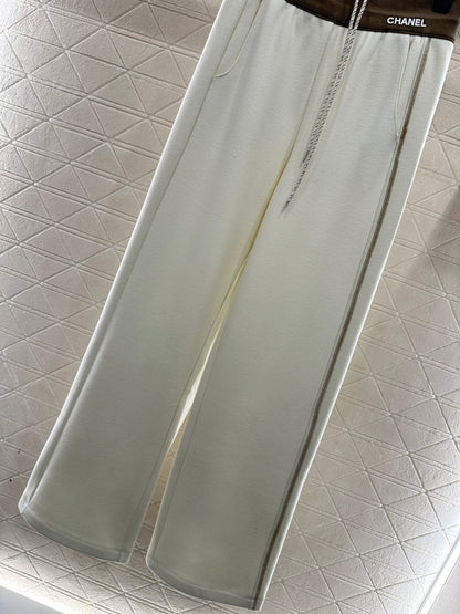 Drawstring wide leg pants